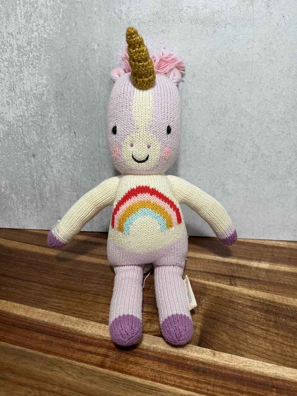 Cuddle + Kind Zoe Unicorn Purple Plush Rainbow Horse Stuffed Animal Lovey 14”